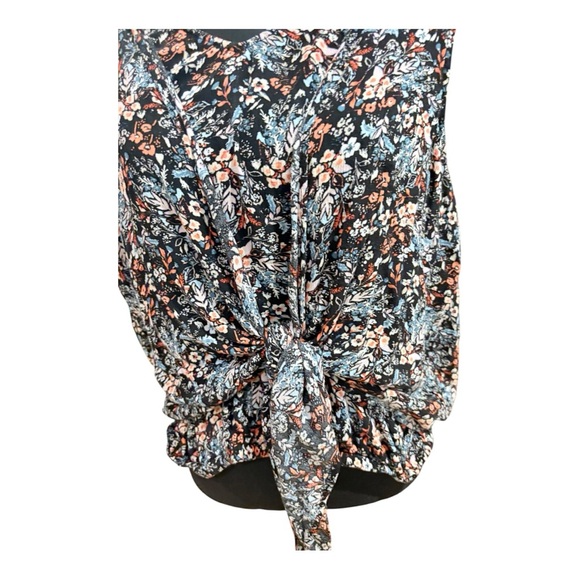 JohnPaulRichard Floral Sleeveless Blouse with Tie-Front - Picture 5 of 6